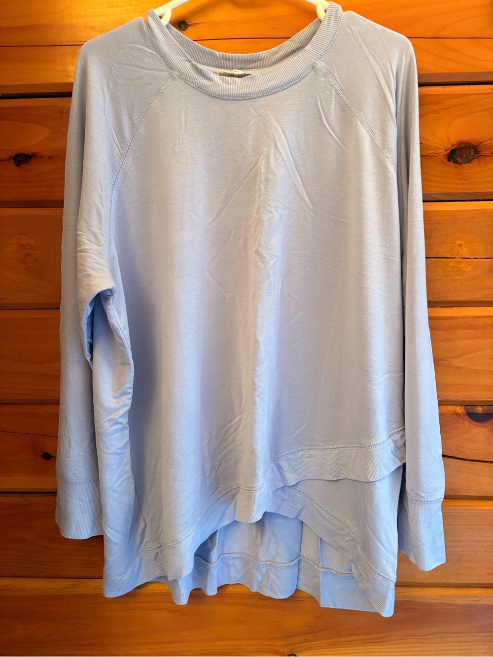 Workshop Republic Clothing Light Blue Ribbed Crewneck Pullover